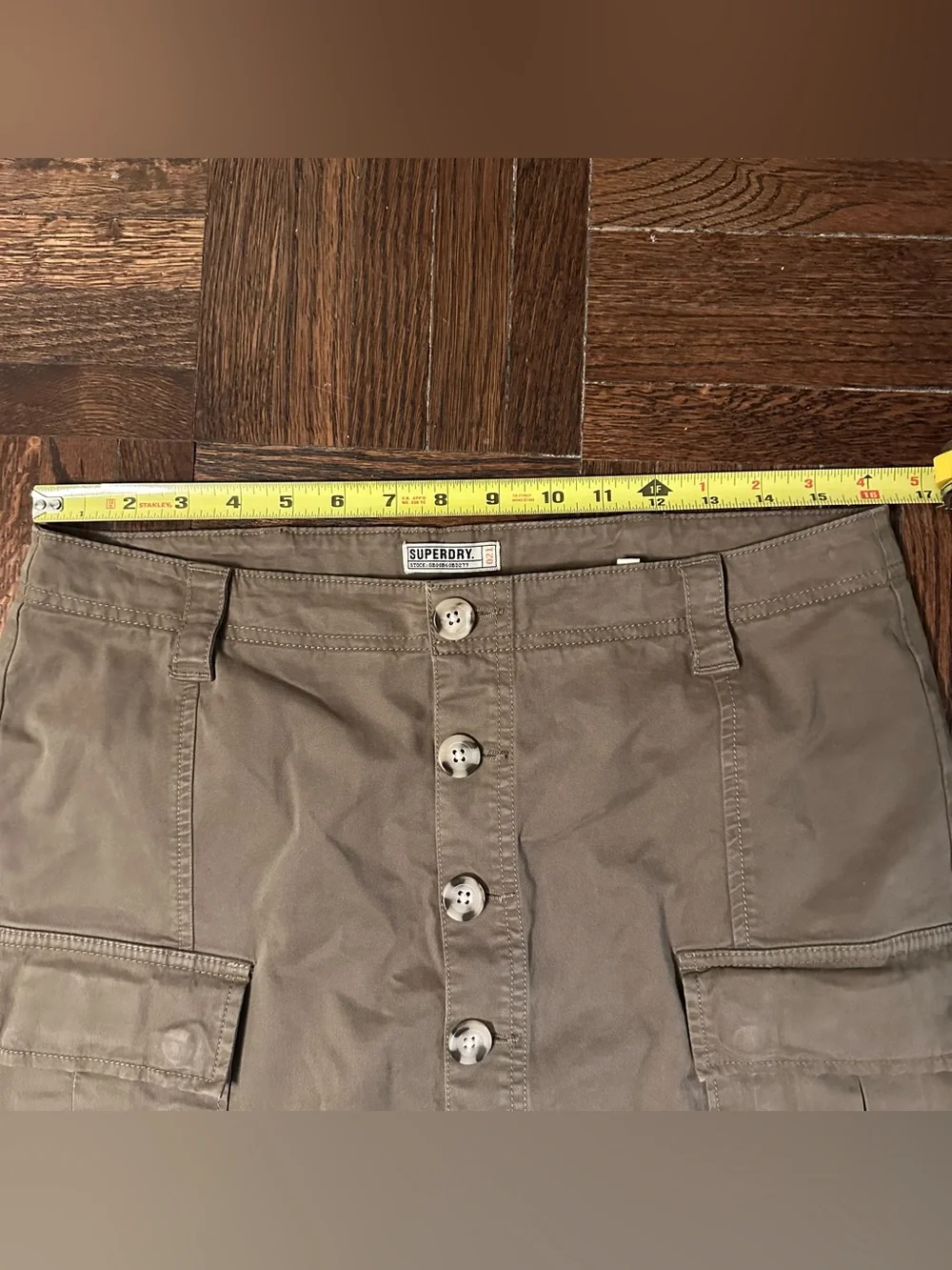 Superdry Utility Cargo Mini Skirt Olive Khaki UK 14 US 10